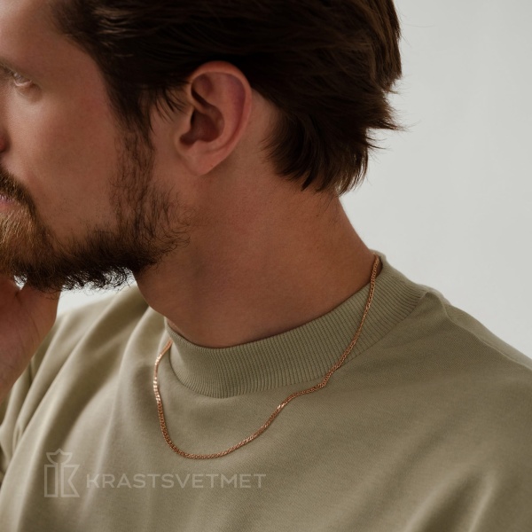 Цепь из красного золота 585, плетение «Ромб двойной»